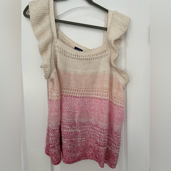 Scoop Pink Ombré Flutter Sleeve Tank Top xxl - Picture 4 of 5